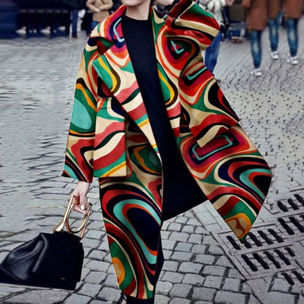 Sobretodo colorido mujer otoño mezcla de lana invierno gabardina larga de talla grande chaqueta de lana femenina abrigo prendas de vestir