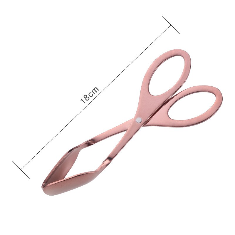 Food Tongs Stainless Steel Food Clips Barbecue Buffet Salad Scissors Egg Bread Tongs Cooking Tools Kitchen Gadgets: Rose Gold