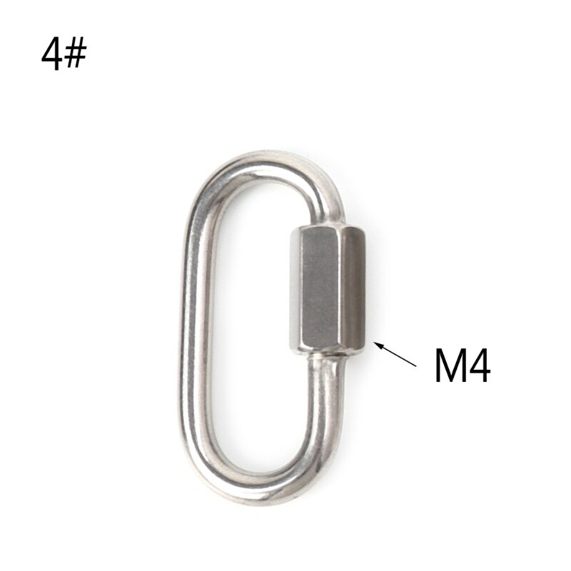 Stainless Steel Screw Lock Climbing Gear Carabiner Quick Links Safety Snap Hook