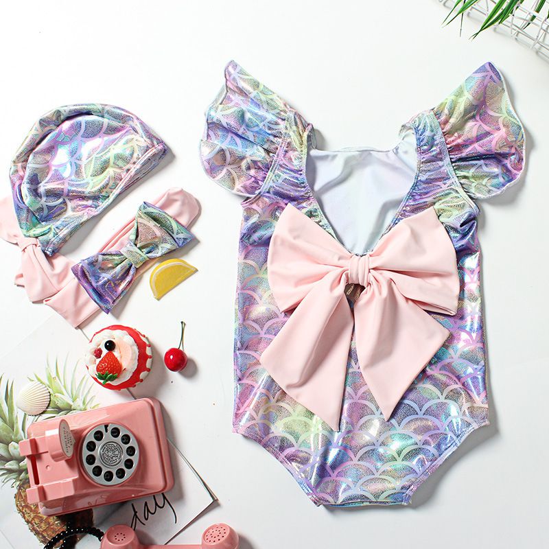 Fashion3pcs/set Zomer Baby Kid Baby Meisje Een Stuk Badmode ruches mouwen leuke Badpak Badpak Beachwear