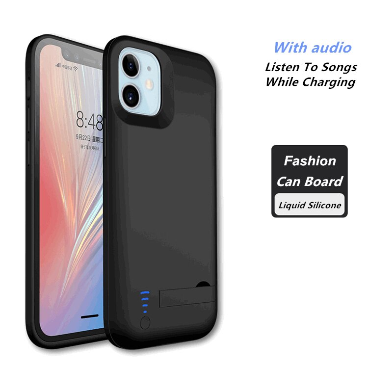 6000Mah Voor Iphone 12 Mini Batterij Case Audio-uitgang Power Bank Charger Case Voor Iphone 12 Pro 12 Max pro Max Batterij Case