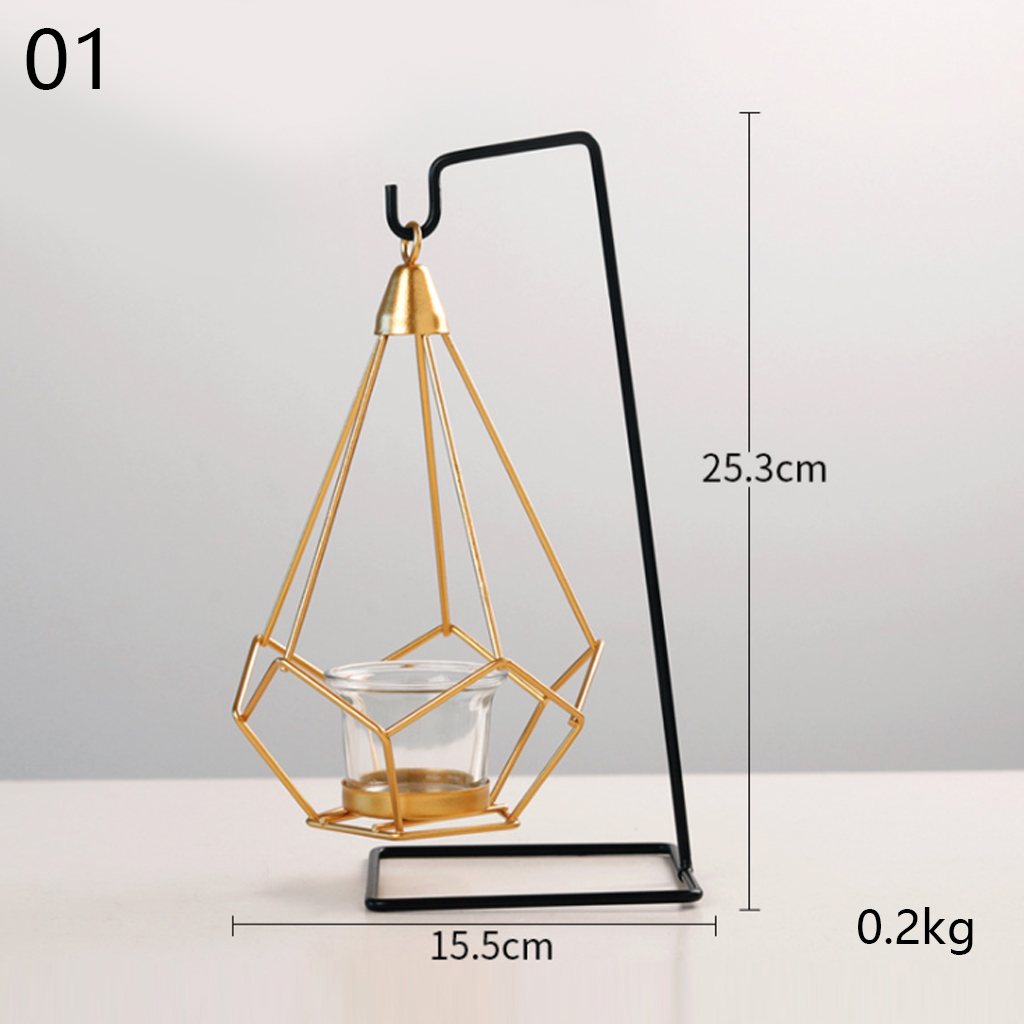 Nordic Candle Holders Originality Romantic Dinner Geometric Iron Candlestick Wall Candle Stand for Wedding Party Home Decor: A