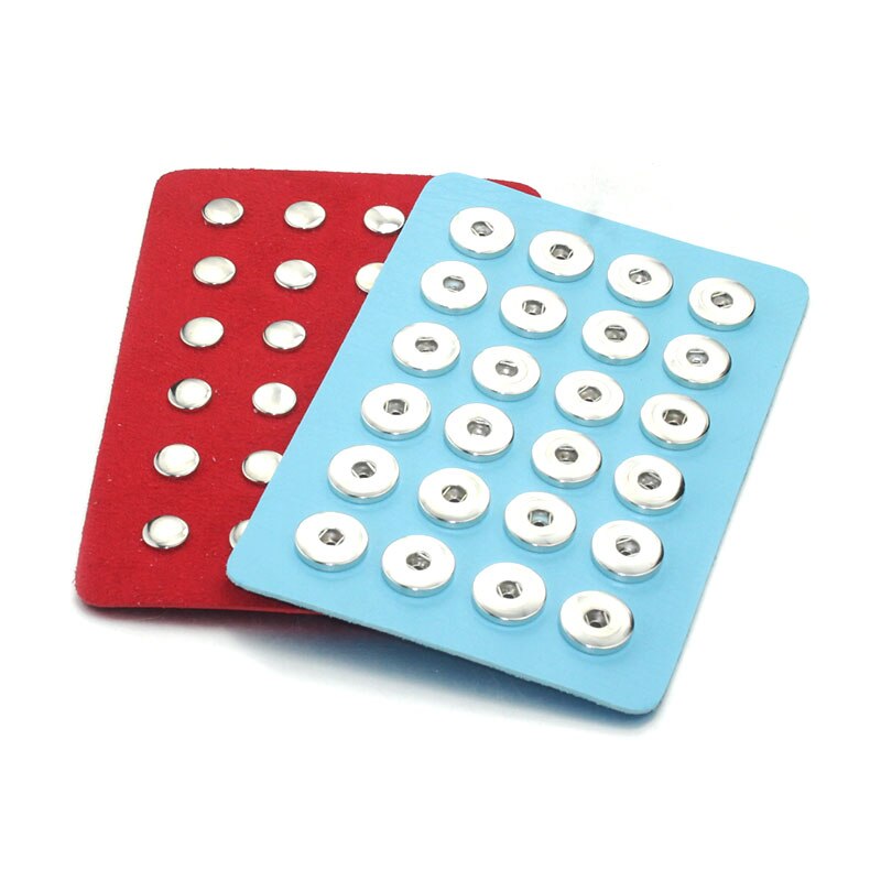 snapp smykker 18mm trykkknapp vise 10 farger svart skinn snapp vise til 24 stk smykker vise holder 8089