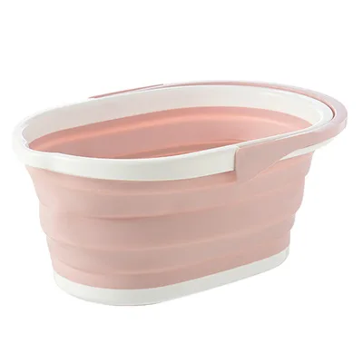 Bacia de água dobrável suprimentos de acampamento balde de plástico lavatório para pé spa banho pesca lavagem de carro itens domésticos acessórios: YELLOW