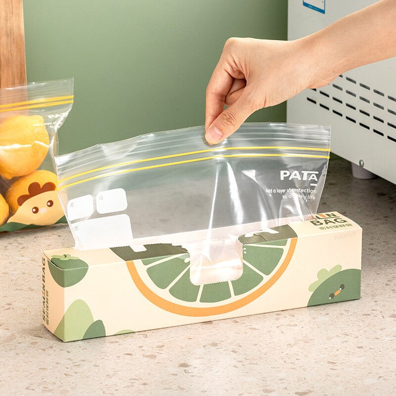 30/20/15pcs Reusable Fresh-keeping Bags Zipper Sealed Bag for Vegetable Fruit Storage Freezing Home Food Bags with Sealing Label