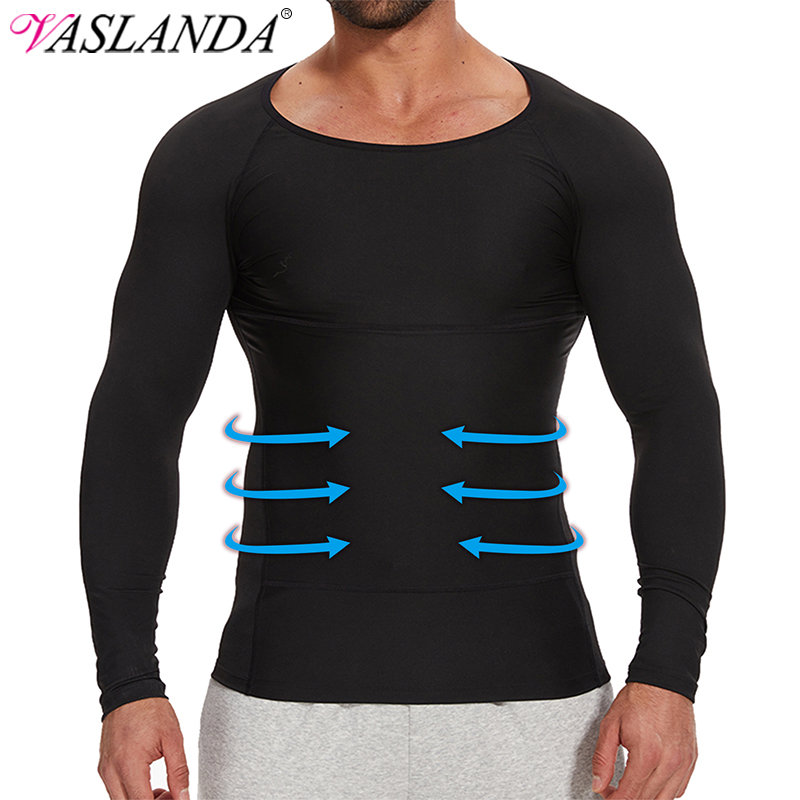 Herren Kompressionsshirt Unterhemd Schlankheits-Tanktop trainieren Langarm Bauch Bauch schlank Karosserie Gestalter