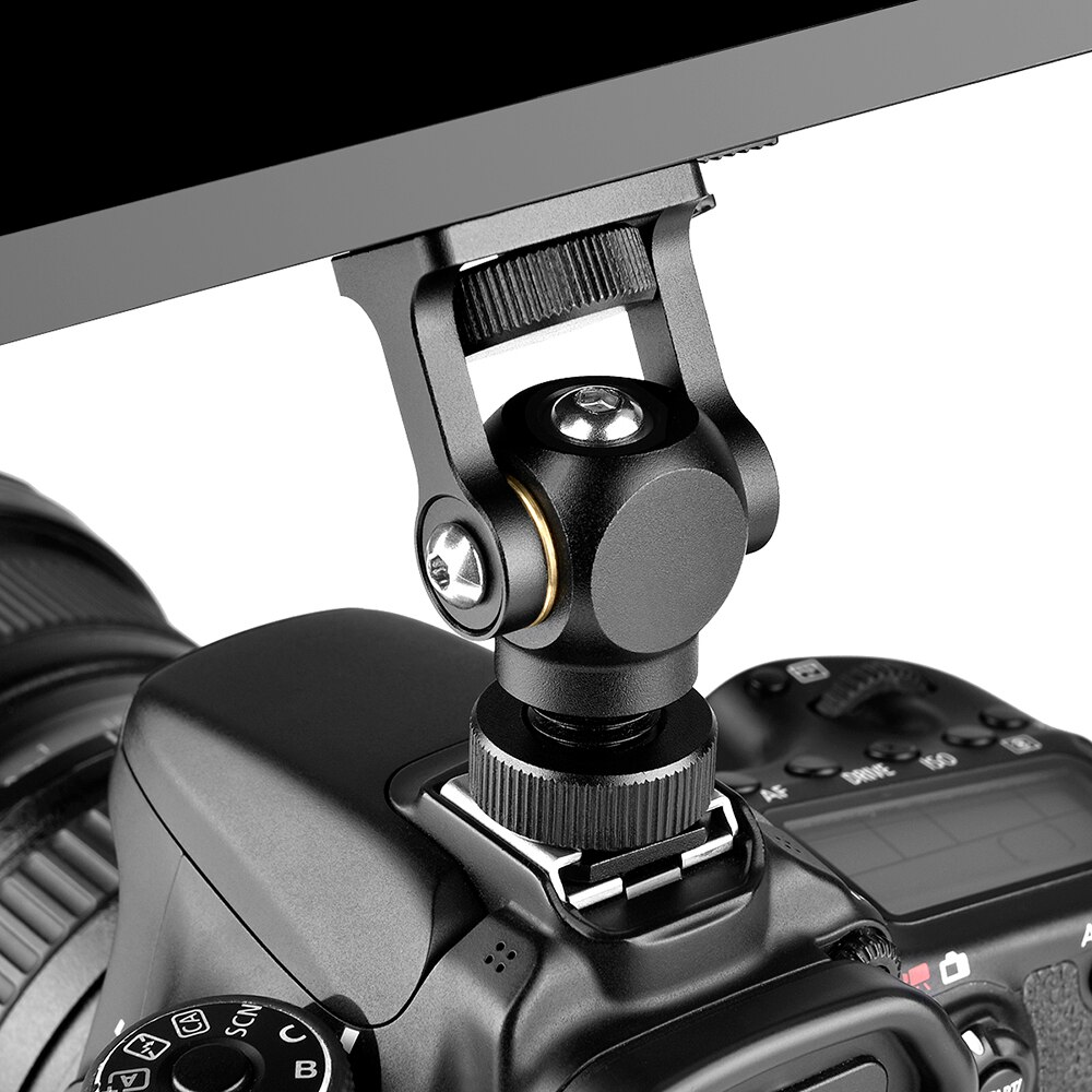 Andoer-soporte para Monitor de vídeo, Mini soporte de luz LED, cabeza de bola, aleación de aluminio, Zapata fría, tornillo de 1/4 pulgadas para cámara DSLR