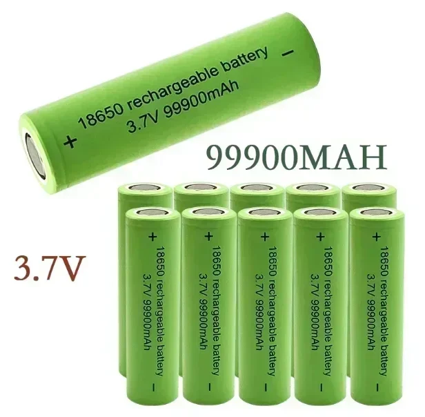 Must-Buy! Original 18650 Lithium Battery, 3.7V 99900mAh Large Capacity, Suitable for Flashlights, Toy Small Fans and Other Devic