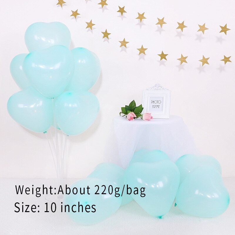 100 stk / taske / hjerteformede balloner /10 iinchs llatex matballon / bryllupsdekoration / bryllupsdekoration / bryllupsforsyning