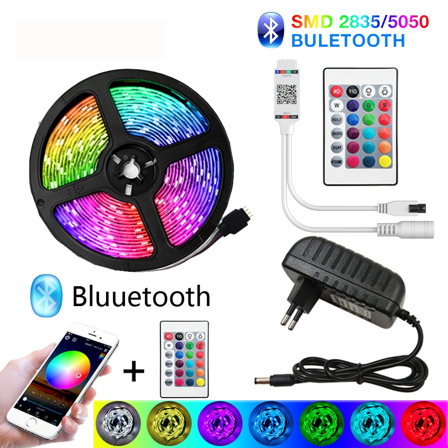 BESTOPE Bluetooth LED Strip Lights 20M RGB 5050 SMD Flexible Ribbon Waterproof RGB LED Light 5M 10M Tape Diode DC 12V Control