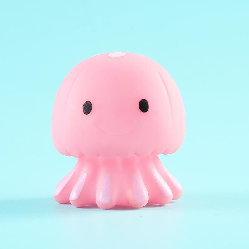 16 modelli giocattoli da bagno per bambini simpatici cartoni animati Mini animali gomma morbida spremere suono vasca da bagno gioco d&#39;acqua Set Baby Funny Shower Gift: Octopus