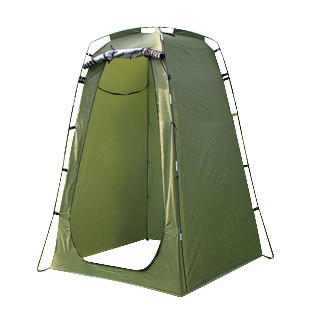 Tienda de campaña portátil e impermeable para exteriores, refugio con cambiador de ducha, ideal para acampar en la playa, 3 estaciones, , inalámbrica: Verde militar