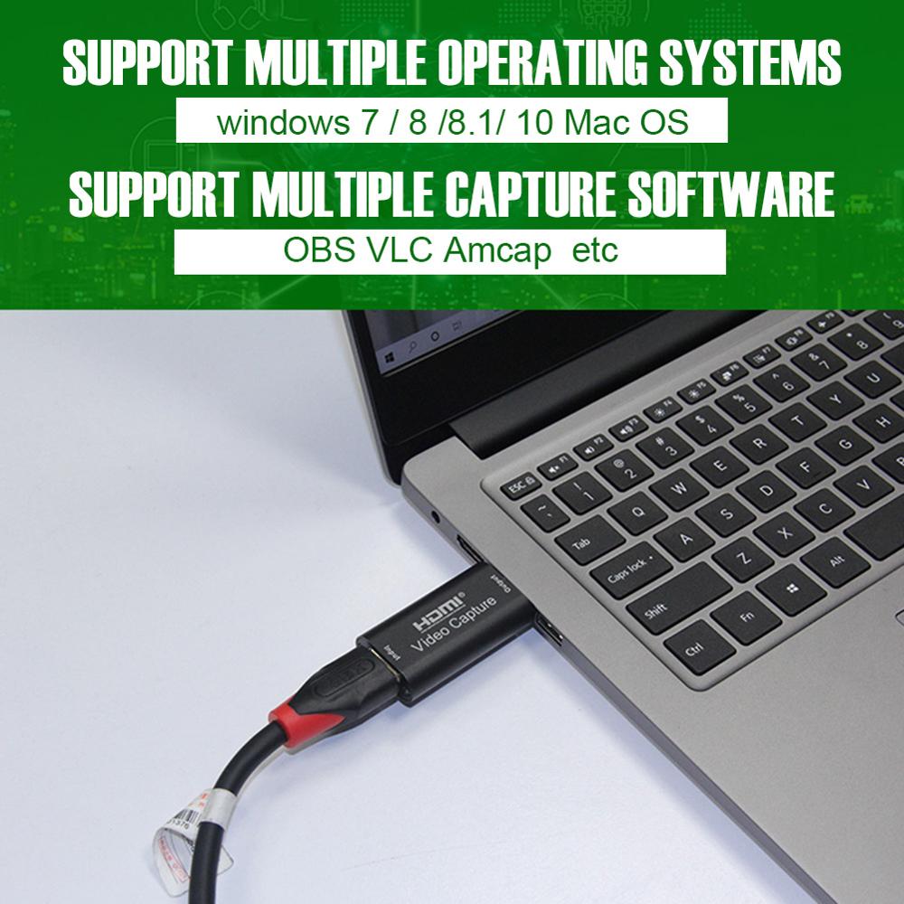 Erilles Mini Erfassen Karte 1080P Capturadora De Video Hdmi 2,0 HDMI Video Recorder Grabber Rekord Box Video Capture Gerät