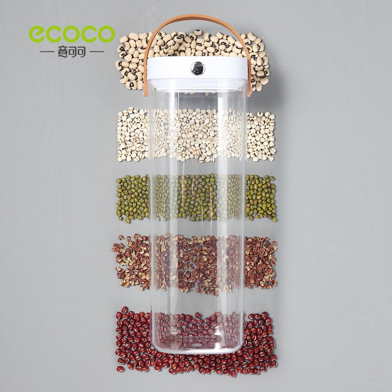 ECOCO Airtight Food Storage Container Portable Sealed Jar with Handle BPA-Free Stackable Food Canisters for Pantry Organizer