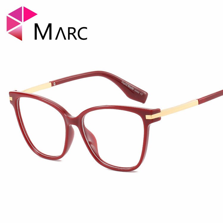 Marc Frame Glazen Clear Lens Vrouwen Mode Brillen Vierkante Hars Vintage Transparante Eyewear Demi 95176 1: C5