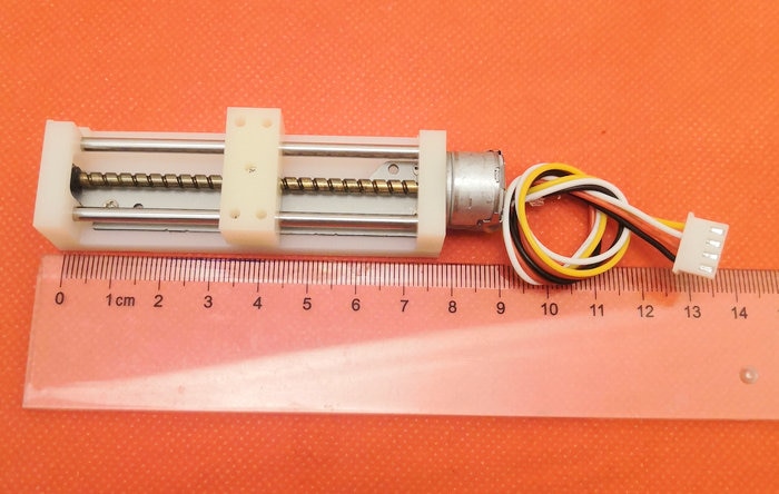 Slide table screw linear stepper motor, old motor, slide table, can be used normally