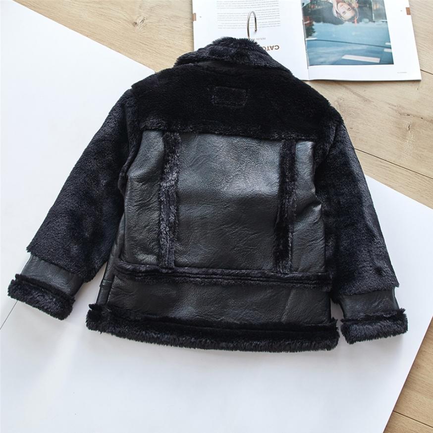 Winter kinder Faux Pelzmantel Pelz Nähte PU Leder Jacke Jungen Mädchen Dicker Warme Oberbekleidung modis Kinder teens jacke y1842