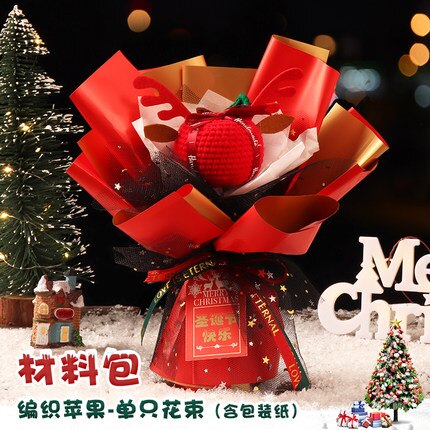 Year DIY Kit Woolen Thread DIY Knitting Material Tulip Sunflower Daisy Bouquet Suit Handmade Crochet Decoration: 2