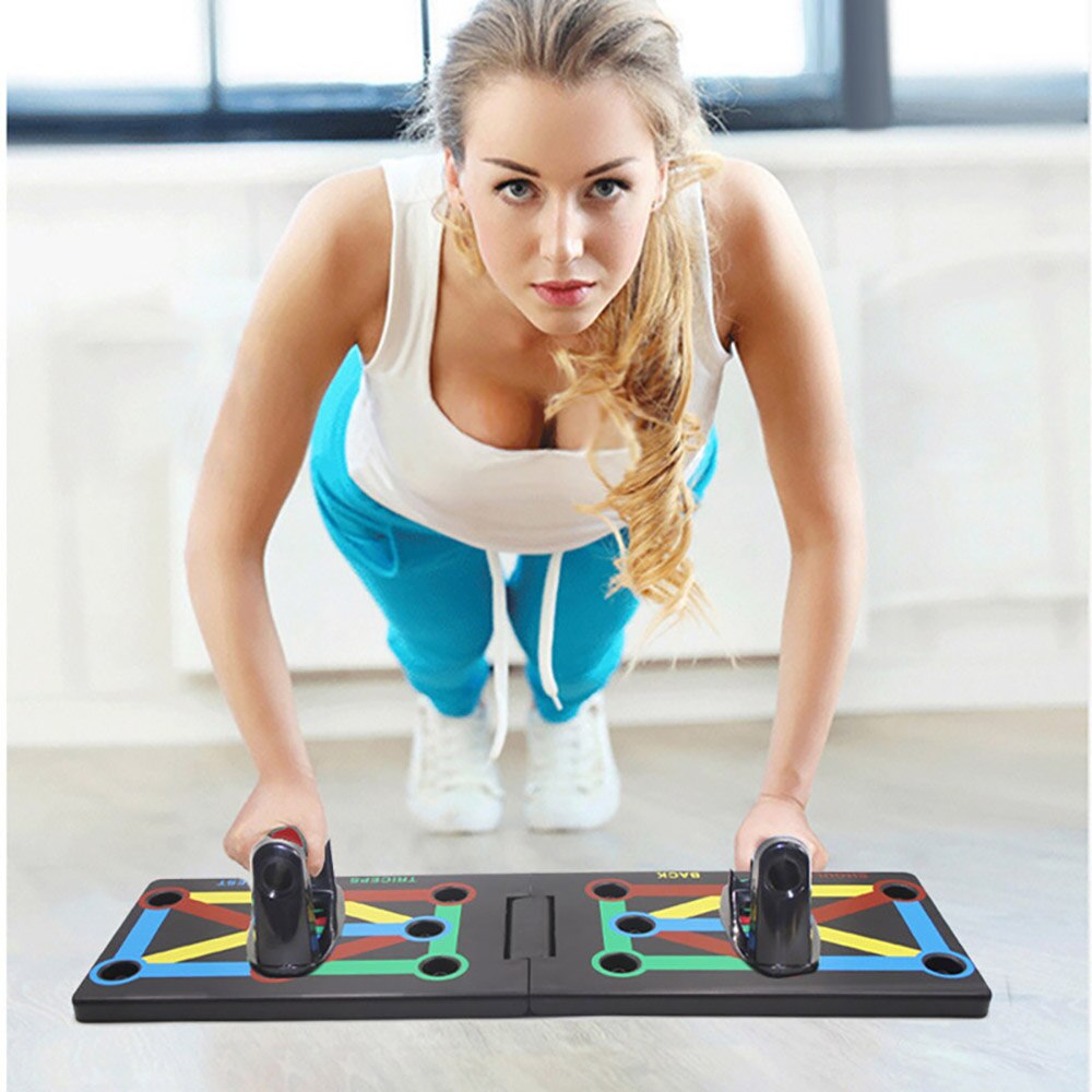 9 IN 1 Push Up Rack Board System Comprehensive Fitness Exercise Workout Pushup Stands Complete Training Gym Exercise Men Woman