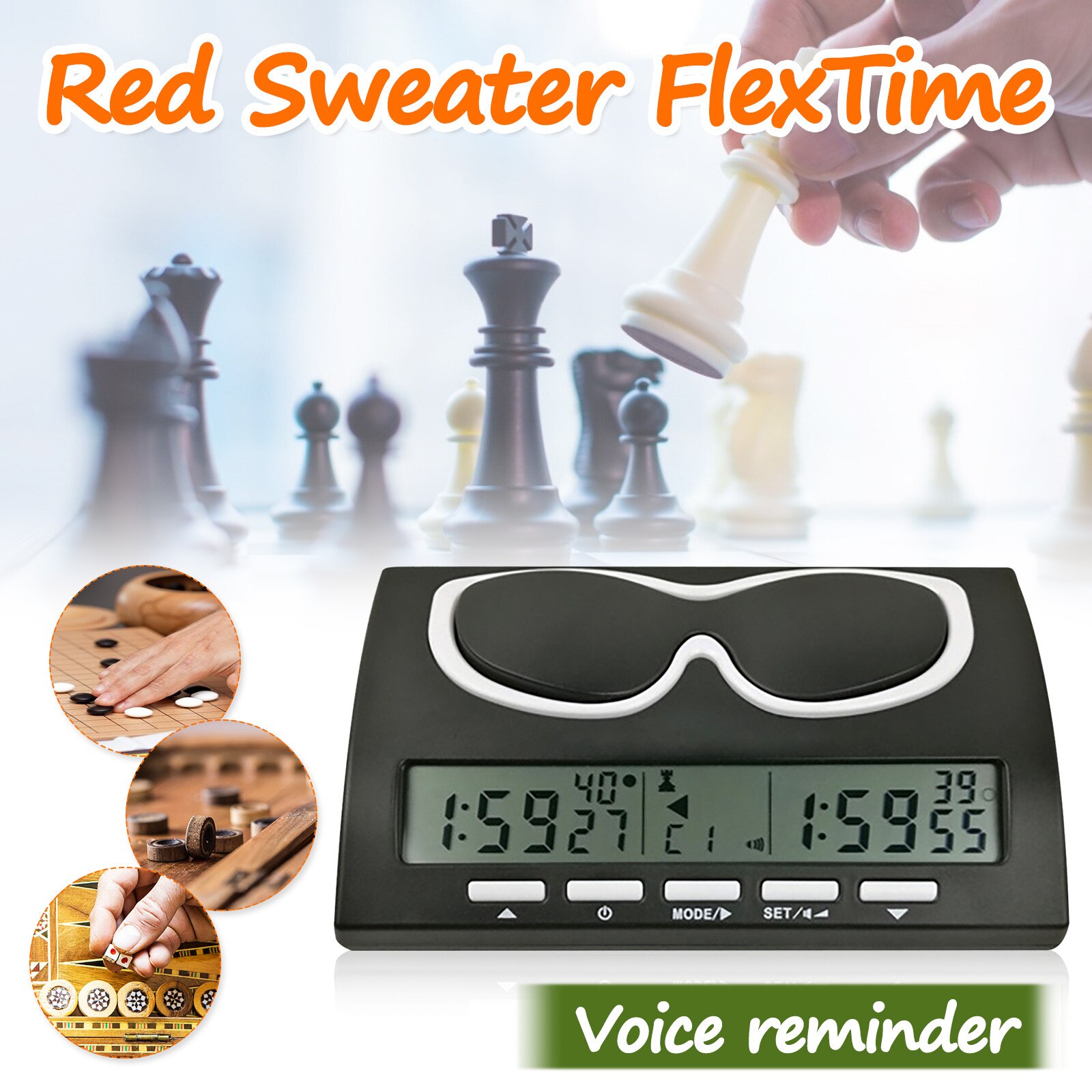 Digital Chess Clock Count Down Timer Multifuctional Practical Game Competition Count Up Player Game Watch Big