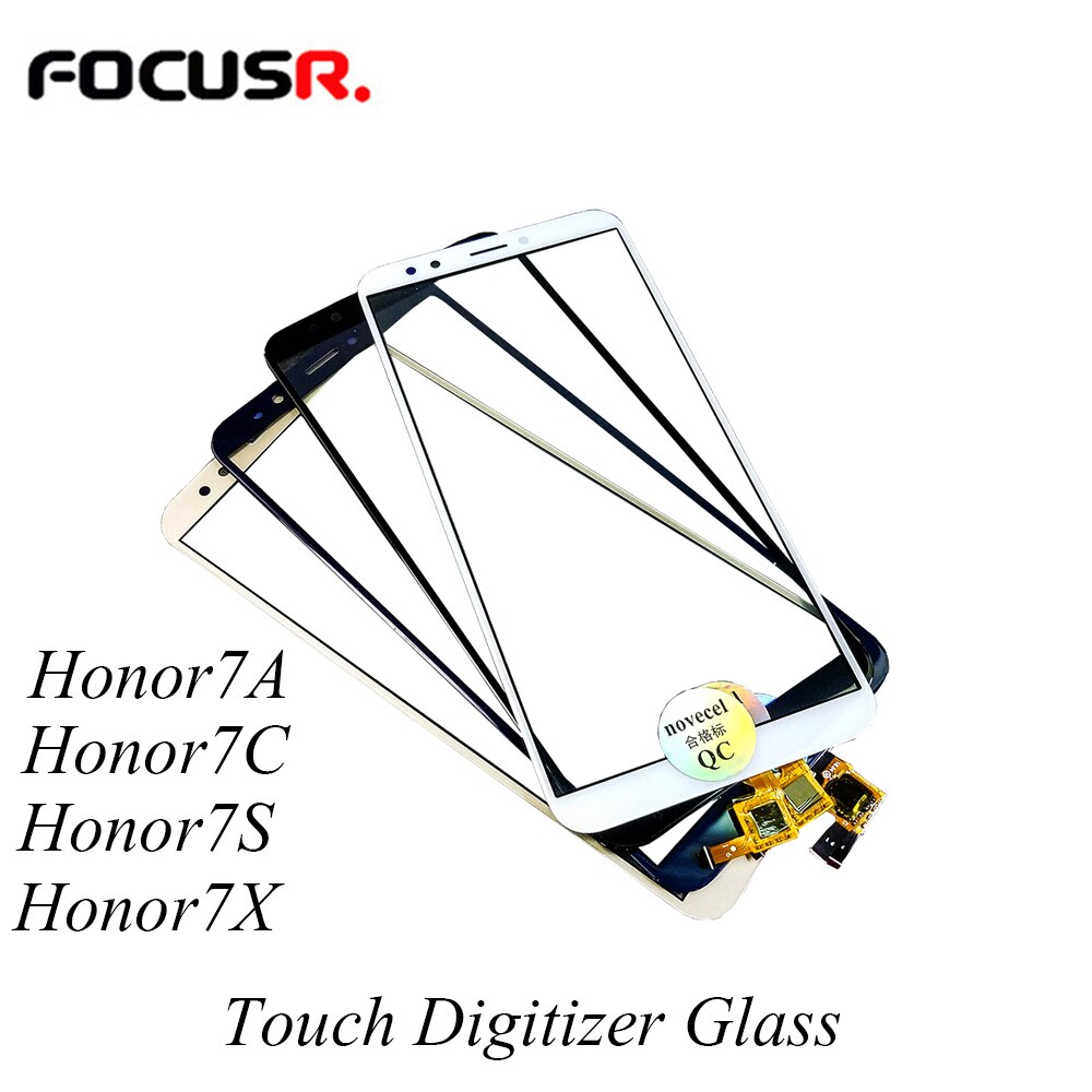 Reemplazo de cristal exterior de Digitalizador de pantalla táctil LCD para Huawei Honor 7A 7C 7X 7S Panel táctil de teléfono móvil con Sensor táctil