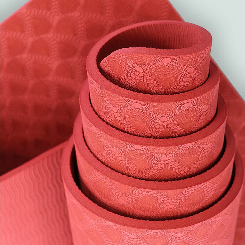 6mm tpe-yogamatten-pads mit positionierungslinien, rutschfeste teppichmatten für fitness, pilates, gymnastik, yoga und andere sportarten