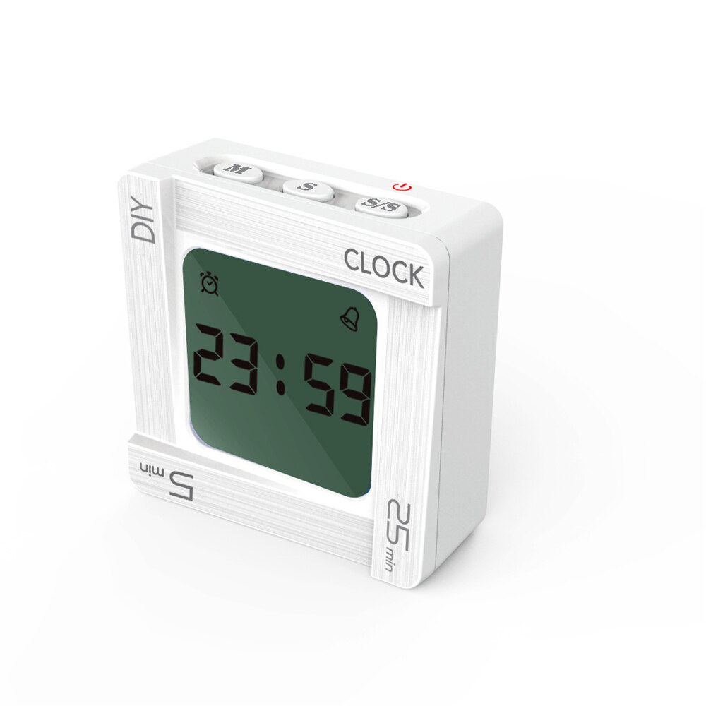 LED Alarm Clock Digital Flip Vibration Reminder Countdown Timer Snooze Time Adjustable Bedside Kitchen Desktop Timer Supplies