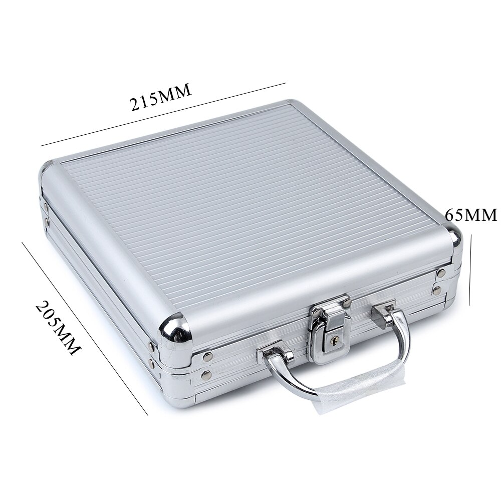 JULY&#39;S SONG 100pcs Capacity Poker Chips Case Portable Non-slip Suitcase Aluminum Texas Playing Card Chips Box