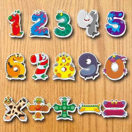 Magnetic Letters Lowercase and Numbers for Children Alphabet Fridge Refrigerator Magnets Whiteboard Magnetic Sticker for Kids: Animal numbers