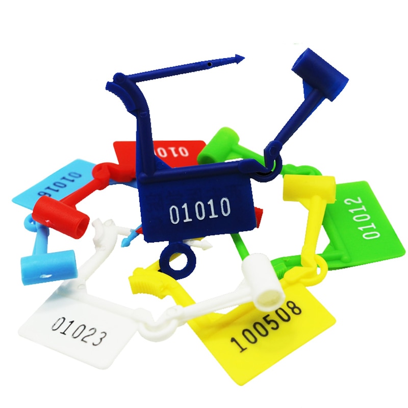 100Pcs Plastic Hangslot Seal Anti-Diefstal Beveiliging Seal Wegwerp Lock Voor Bagage Tas Airbags