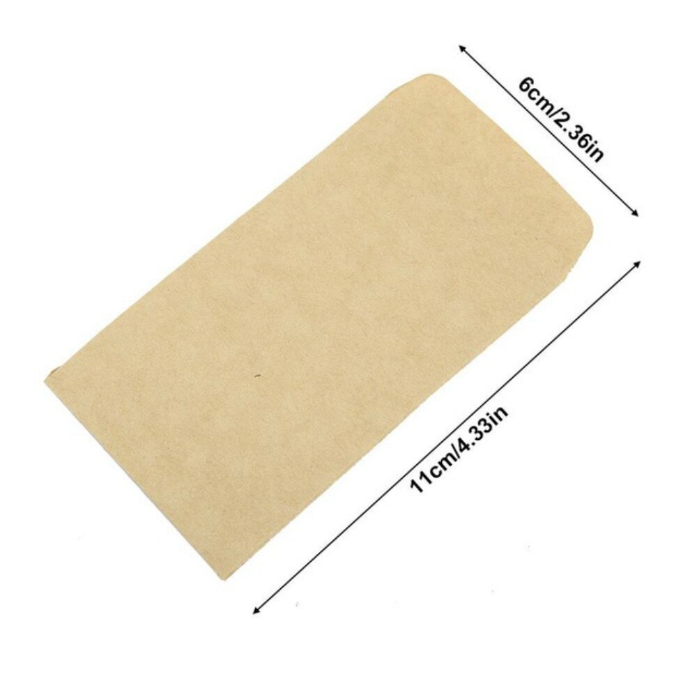 100 Pcs Mini Kraft Envelopes Bag For Plant Fruit Kraft Paper Bag Food Tea Small Storage: 6x11cm
