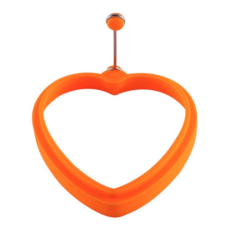 1 stuk siliconen eierring antiaanbak perfect gebakken eiervormen of pannenkoekringen siliconen ronde pannenkoek voor ontbijt: 1pc liefdesoranje
