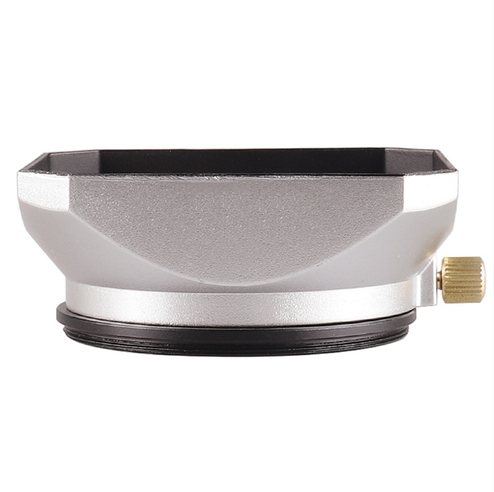 Kwadratowa osłona obiektywu w stylu vintage Metalowa maska interfejsu Srebrna czarna osłona światła 37 39 40,5 43 46 49 52 55 58 mm: Srebrny / 55mm