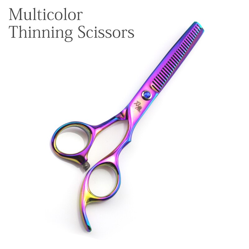 Tijeras de corte para peluquero, tijeras de corte y adelgazamiento de 6 pulgadas (tijeras normales/Tijeras de adelgazamiento): Multicolor Thinning