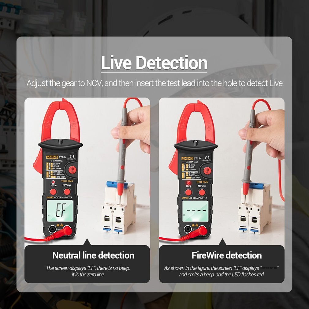 Smart Digital Clamp Meter ST184 Without Battery Digital Multimeter Clamp Meter Measuring Tester