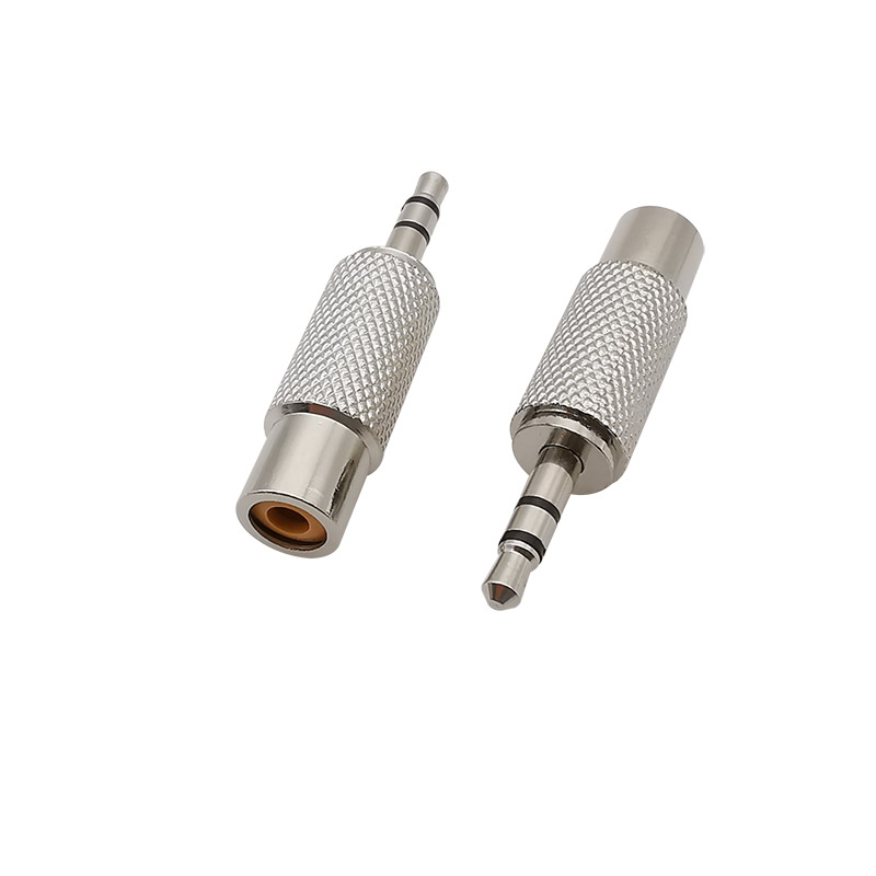 Metal RCA Female to 3.5mm Male Plug 2 Pole TS / 3 Pole TRS Audio Adapter RCA Jack Socket to 3.5mm Plugs Mono / Stereo Connector: black / 5-9Pcs