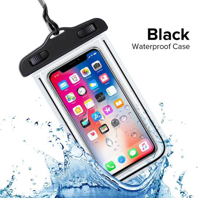 Universelle Wasserdichte Telefon fallen Für iPhone 11 8 7 6 6S Coque Abdeckung Tasche Tasche Für Xiao mi mi 9 SE 8 Profi Schwimmen Wasserdichte fallen: Schwarz