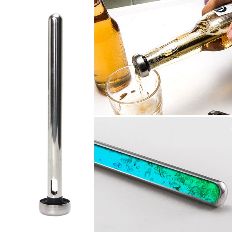 Bar Tool Stainless Steel Beer Chiller Stick With Pourer Beer Beverage Cooling Rod Cooler Beer Beverage Frozen Stick Ice Cooler