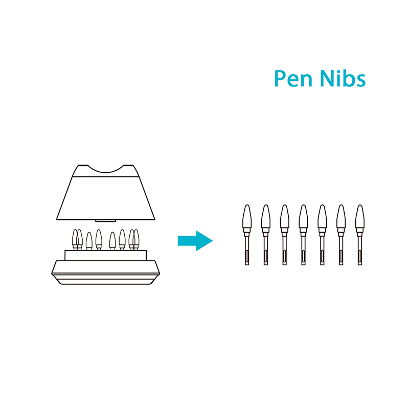 HUION Replacement Nibs for Battery-free Pen PW100 PW201 Compatible with H640P H950P H1060P H430P H420X H580X H610X