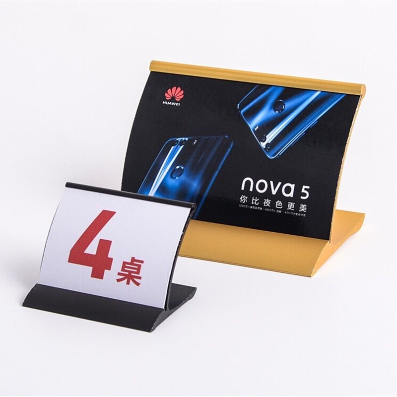 120*106mm Marketing Poster Sign Holders Small Name Plate Photo Ads Frame Place Card Holder Tag Pricing Display Stand