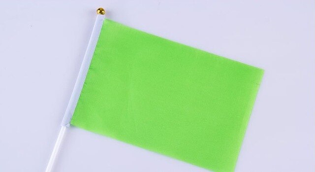 14X21cm Kleine Vlaggen Zwaaien Rood Geel Blauw Groen Roze Kleur Drijvende Vlag Pure Kleur Vlaggen Ochtend Oefeningen Vlag Gratis: green