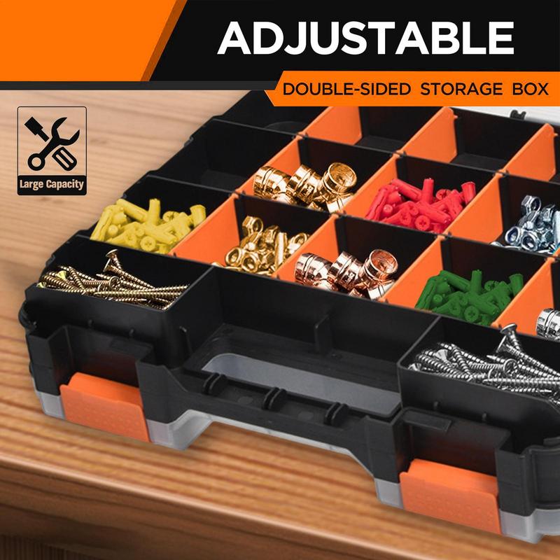Teile Organizer Schraube Organizer Box 34-Fach Aufbewahrung organisator doppelseitige Teile Organizer für Befestigungs elemente und Handwerk