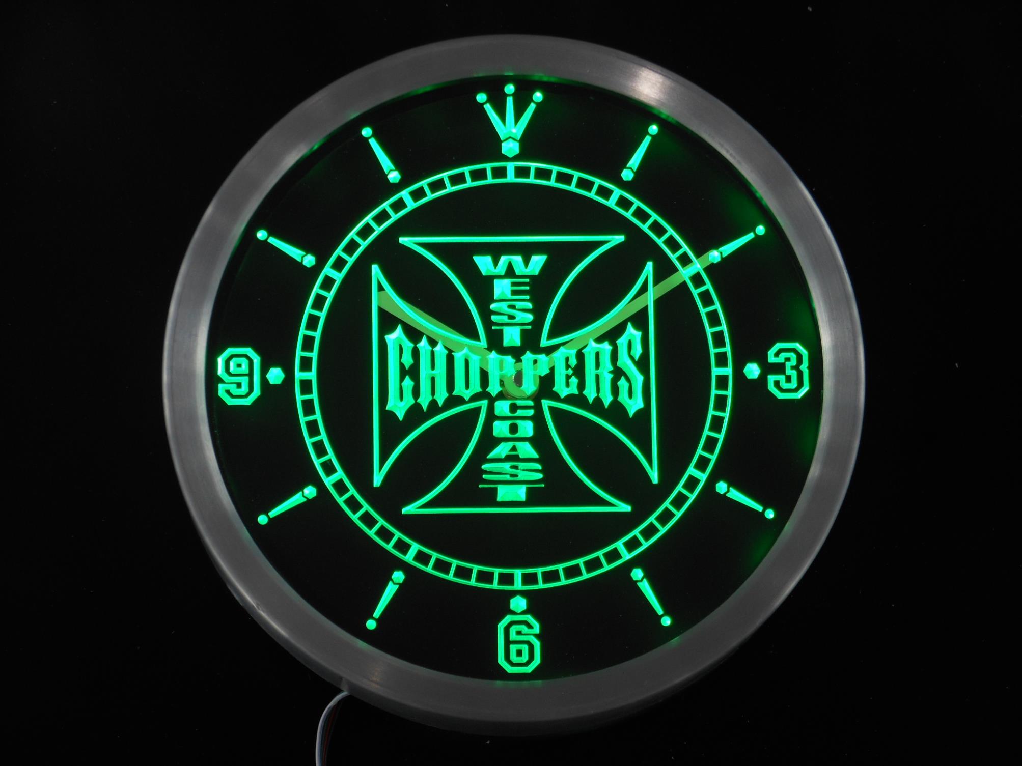 nc0179 West Coast Choppers Bike Neon Light Signs LED Wall Clock