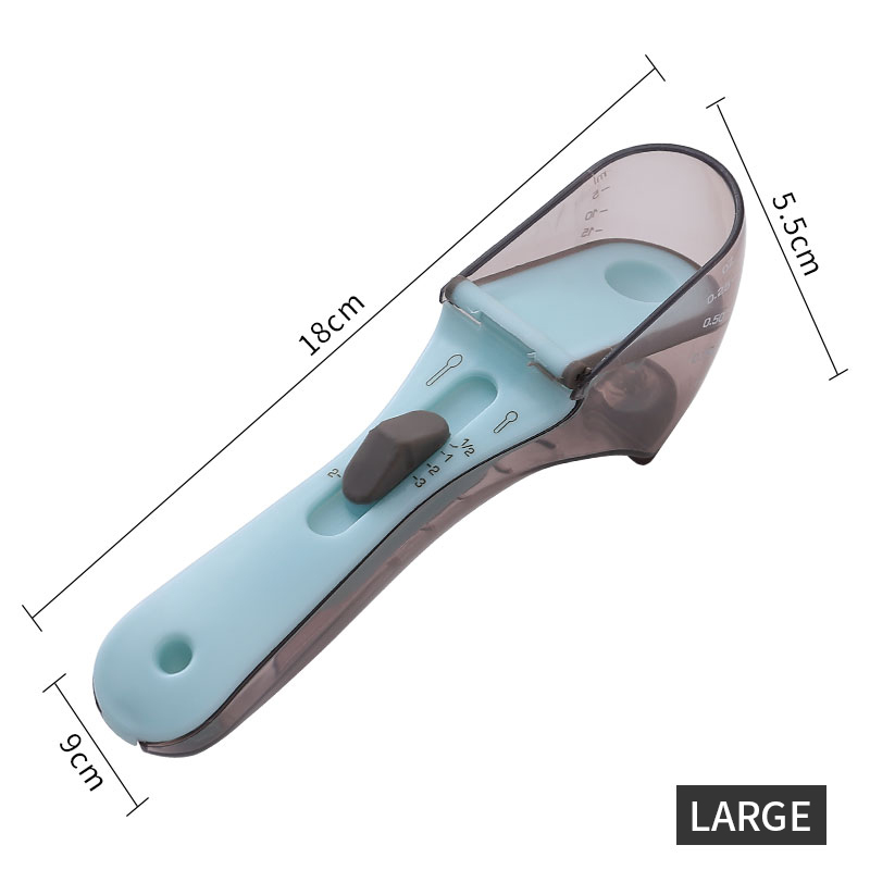 Adjustable Measuring Spoons With Scale Plastic Measuring Scoops Cups For Baking Accessories Kitchen Measuring Tools Gadgets: Adjustable Large