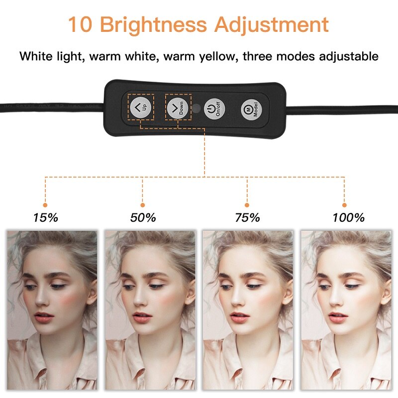 Travor 12" USB LED Ring Light 160 LEDs Dimmable 2700K-5500K Circular Photo Lamp And tripod For Studio Photographic Light Ring