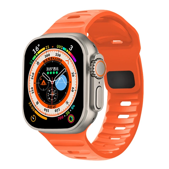 Silicone Strap For Apple Watch ultra Band 49mm 45mm 44mm 42mm 40mm 41mm 38 45 mm correa bracelet iwatch Series 9 8 7 6 5 4 3 se: Olive Flak / 16mm