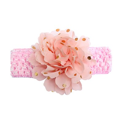 Pailletten Grote Bloemen Elasticiteit Brede Baby Hoofdband 12 Kleuren Haar Accessoires Kinderen Stamping Chiffon Haarband: F