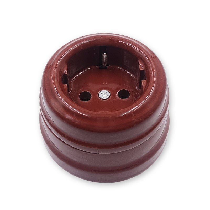 Prises électriques européennes en céramique, Standard ue, noir, blanc, marron, 16A: Brown