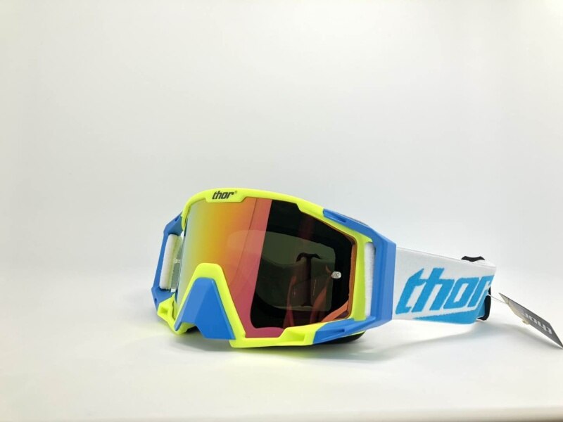 Motocross lunettes MX hors route saleté vélo Moto casques lunettes Ski Sport lunettes Masque Moto ensemble de lunettes: Bleu ciel