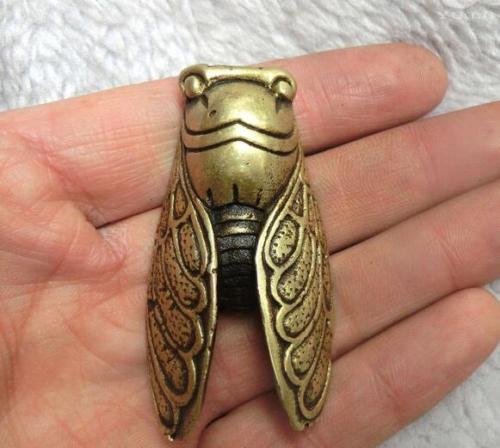 Chinese brons carving een beetje cicade solid koper
